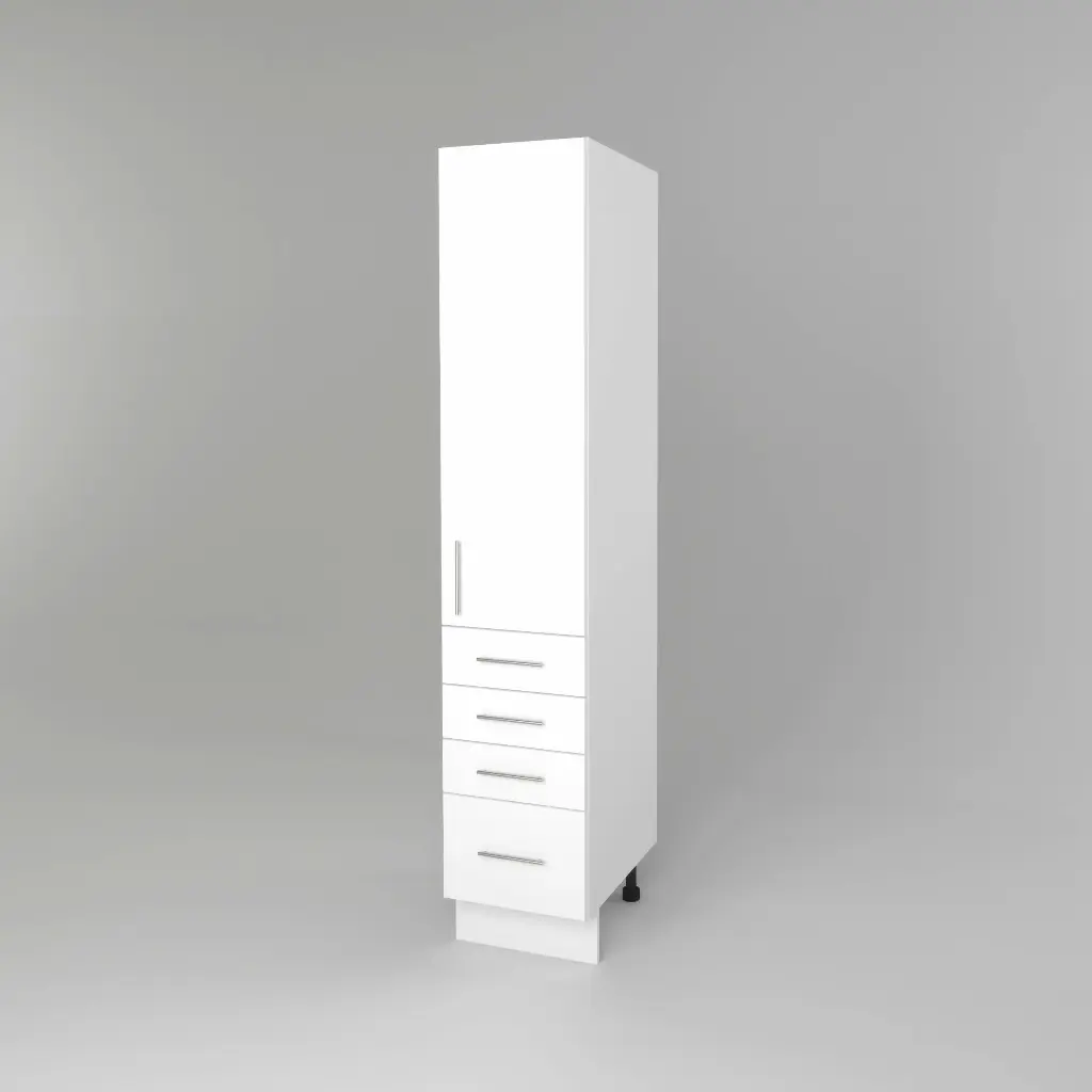 450mm pantry 4 drawer cabinet (Geneva gloss white)