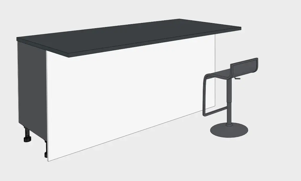 Breakfast bar back panel 870mm x 1200mm
