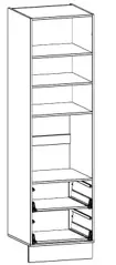 600mm 2 drawer oven tower body