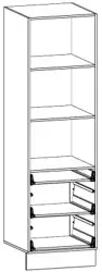 600mm 3 drawer pantry body