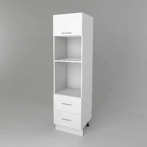 600mm oven tower 2 drawer (Avant glossy white)