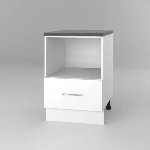 600mm microwave 1 drawer base cabinet (Geneva gloss white)