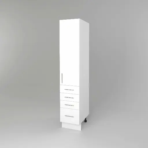 450mm pantry 4 drawer cabinet (Geneva gloss white)